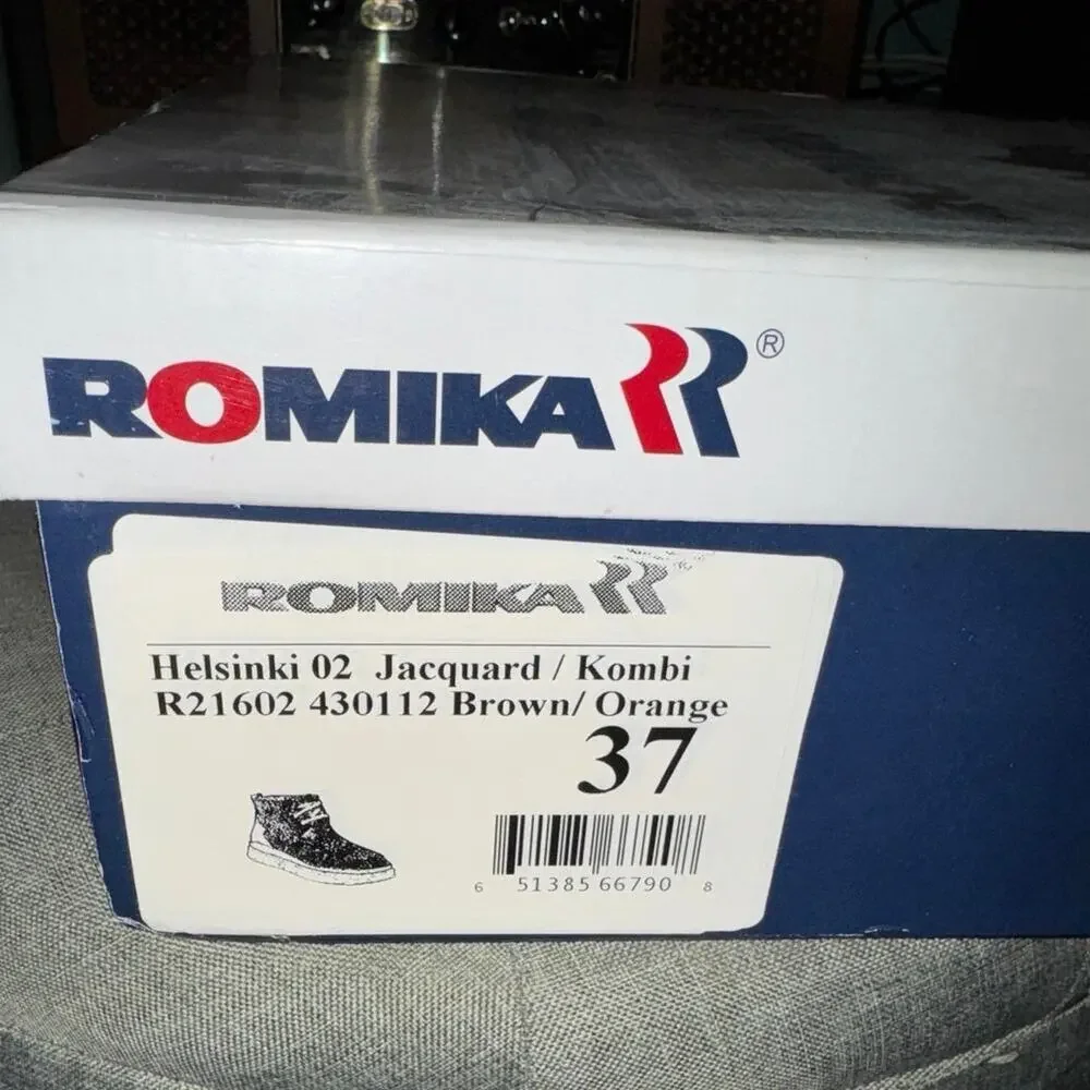 ROMIKA Helsinki 02 Jacquard Fur Lined Booties Sz 37 / US Womens 6.5 New in Box